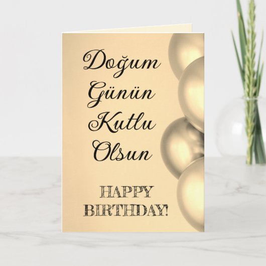 Turkse Gelukkige Verjaardag Doğum Günün Kutlu Olsu Kaart (Voorkant)