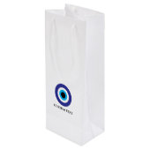 Turkse Griekse trouw Boze Oog Blauwe Mati-logo Wijn Cadeautas (Achterkant Gekanteld)