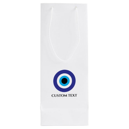 Turkse Griekse trouw Slechte Oog Blauwe Mati logo Wijn Cadeautas (Achterkant)