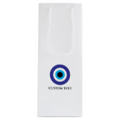 Turkse Griekse trouw Slechte Oog Blauwe Mati logo Wijn Cadeautas (Voorkant)