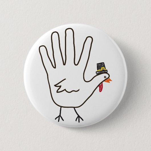 turkse hand ronde button 5,7 cm (Voorkant)