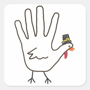 turkse hand vierkante sticker