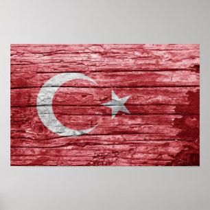 Turkse houten vlag poster