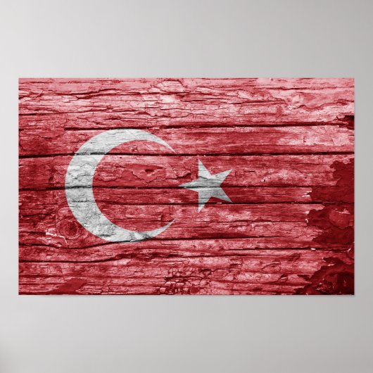 Turkse houten vlag poster (Voorkant)