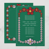 Turkse huwelijksuitnodiging met bloemen kaart (Voorkant / Achterkant)