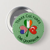 Turkse Ierse vlaggen Shamrock Personalizeerd Ronde Button 7,6 Cm (Voorkant /achterkant)