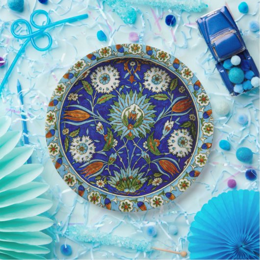 Turkse Iznik Flower Motif for Wedding Papieren Bordje (Feest)