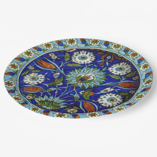 Turkse Iznik Flower Motif for Wedding Papieren Bordje (Gekanteld)