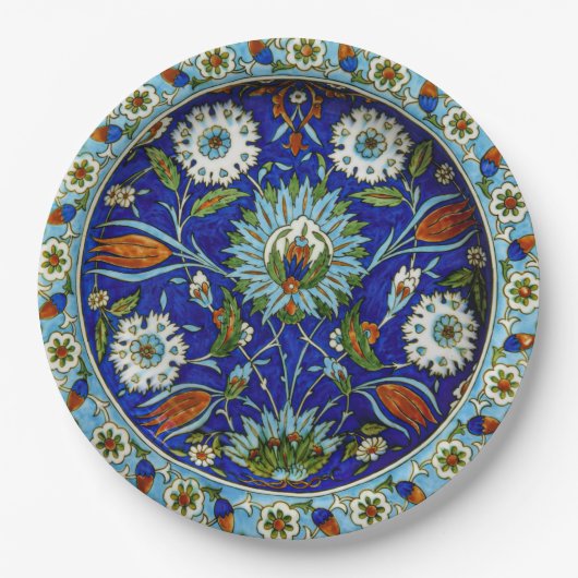 Turkse Iznik Flower Motif for Wedding Papieren Bordje (Voorkant)