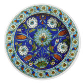 Turkse Iznik Symmetrical Flower Motif Drawer Keramische Knop (Voorkant)