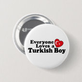 Turkse jongen ronde button 5,7 cm (Voorkant /achterkant)