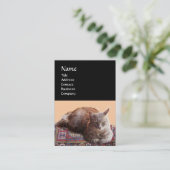 TURKSE KAT OP DE OUDE CARPET-MONOGRAM VISITEKAARTJE (Staand voorkant)