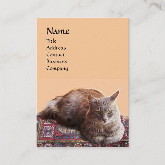 TURKSE KAT OP DE OUDE CARPET-MONOGRAM VISITEKAARTJE (Voorkant)