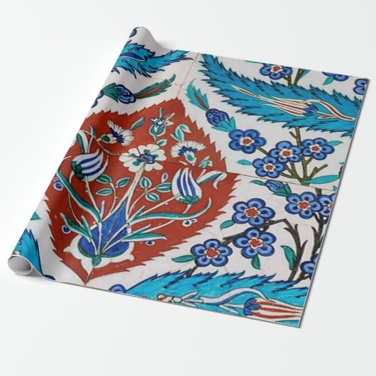 Turkse Keramische Bloem Cadeaupapier (Uitgerold)