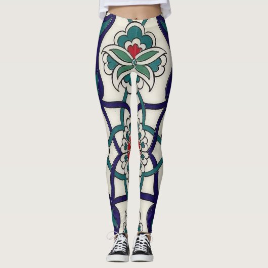 Turkse Keramische Bloem Leggings (Voorkant)