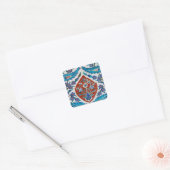Turkse Keramische Bloem Vierkante Sticker (Envelop)