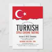 Turkse keuken | Party Flag Witte Uitnodiging (Voorkant)