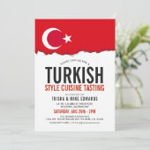 Turkse keuken | Party Flag Witte Uitnodiging (Staand voorkant)