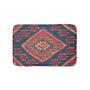 Turkse Kilim Tapijt Vloerkleed Antiek Rood Blauw Badmat