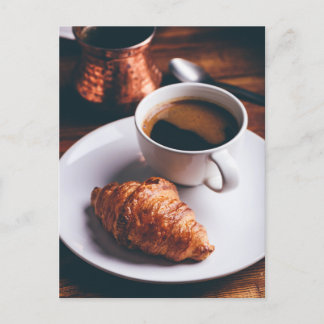Turkse koffie en verse croissant briefkaart