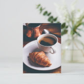 Turkse koffie en verse croissant briefkaart (Staand voorkant)