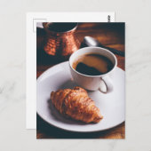 Turkse koffie en verse croissant briefkaart (Voorkant / Achterkant)