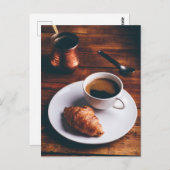 Turkse koffie en verse croissant briefkaart (Voorkant / Achterkant)