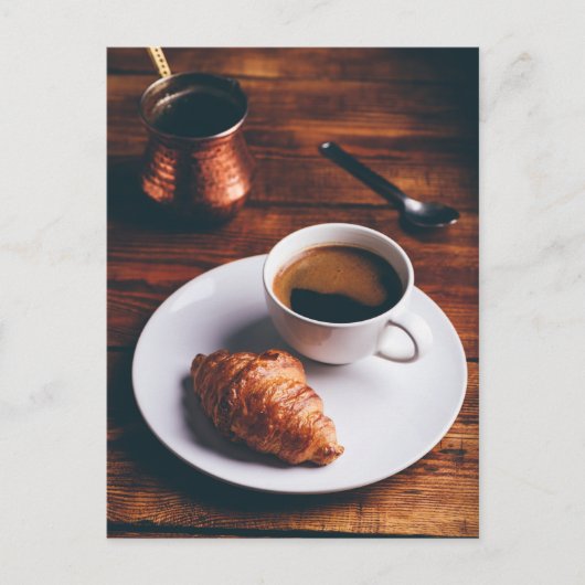 Turkse koffie en verse croissant briefkaart (Voorkant)