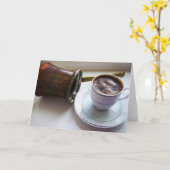 Turkse Koffie Notecard Kaart (Gele Bloem)