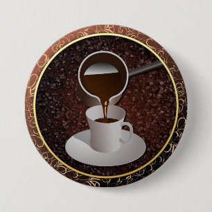 Turkse koffie ronde button 7,6 cm