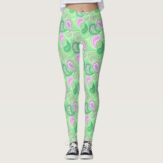 Turkse komkommers abstract pokkenpatroon leggings (Voorkant)