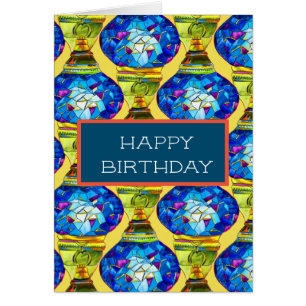 Turkse lampen blauwe mozaïekkunst voor waterverf