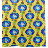 Turkse lampen blauwe mozaïekkunst voor waterverf douchegordijn (Voorkant)