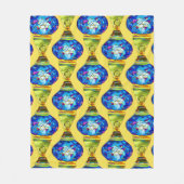 Turkse lampen blauwe mozaïekkunst voor waterverf fleece deken (Voorkant)