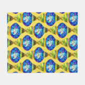 Turkse lampen blauwe mozaïekkunst voor waterverf fleece deken (Voorkant (Horizontaal))