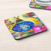 Turkse lampen mozaïekkunst waterverf bier onderzetter (Linkerzijde)