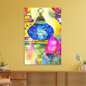 Turkse lampen mozaïekkunst waterverf canvas afdruk (Insitu (Woonkamer))