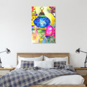 Turkse lampen mozaïekkunst waterverf canvas afdruk (Insitu (Slaapkamer))