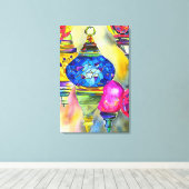 Turkse lampen mozaïekkunst waterverf canvas afdruk (Insitu (Houten vloer))