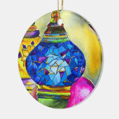 Turkse lampen mozaïekkunst waterverf keramisch ornament (Links)