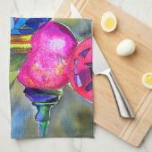 Turkse lampen mozaïekkunst waterverf theedoek (Quarter Fold)