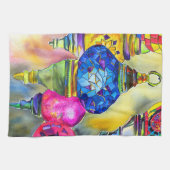 Turkse lampen mozaïekkunst waterverf theedoek (Horizontaal)