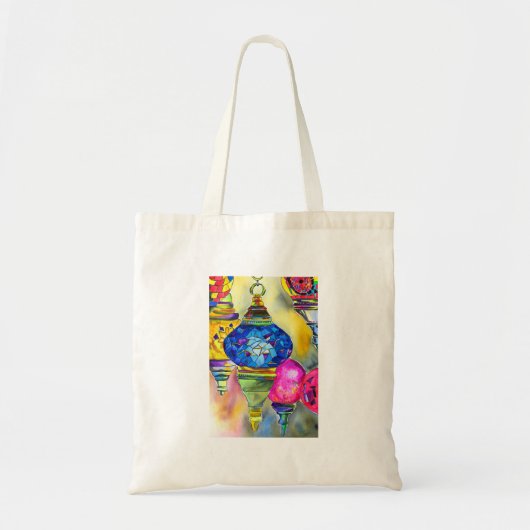 Turkse lampen mozaïekkunst waterverf tote bag (Voorkant)