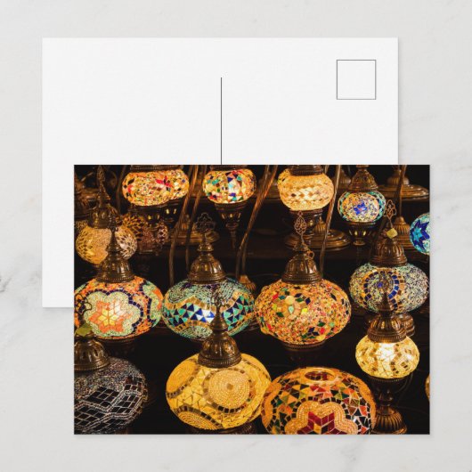 Turkse lampjes en lampjes feestdagenkaart (Voorkant / Achterkant)