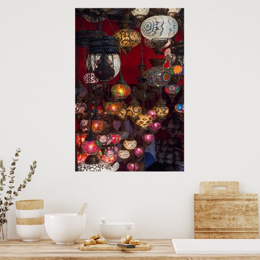 Turkse lantaarns op de markt poster (Keuken)