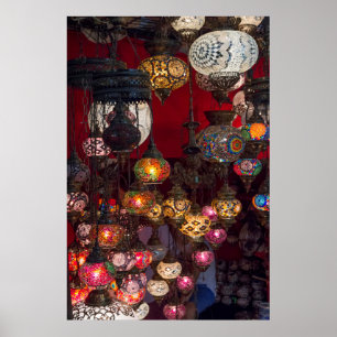 Turkse lantaarns op de markt poster