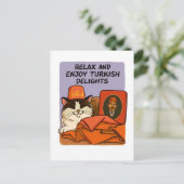 Turkse lekkernijen & katten slaapjes briefkaart (Staand voorkant)