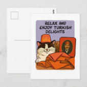 Turkse lekkernijen & katten slaapjes briefkaart (Voorkant / Achterkant)