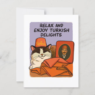Turkse lekkernijen & katten slaapjes briefkaart