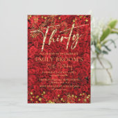 Turkse liefdesRozen 30e verjaardag uitnodiging (Staand voorkant)